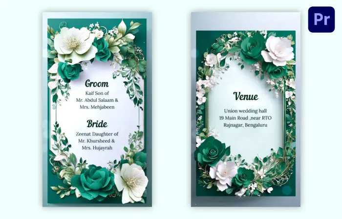 Beautiful 3D Floral Wedding Instagram Story Invite